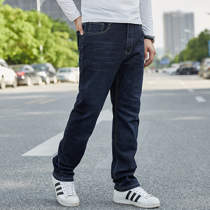 Plus-Size Herren Lose Gerade Bein Mit Mittlerer Taille Jeans I Ideal für Alle Jahreszeiten