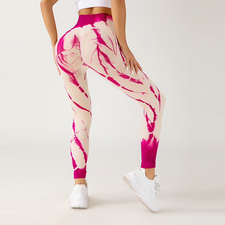 Nahtlose Batik Yoga- und Laufhose | Ideal für alle Jahreszeiten