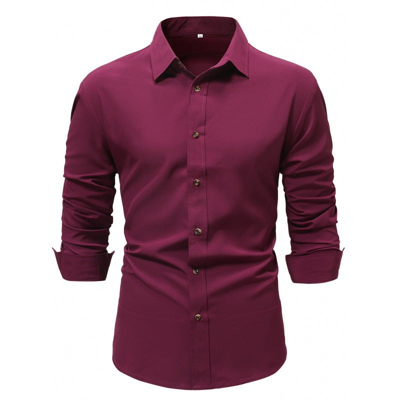 Langarm Business-Hemd in Uni-Farbe | Ideal für Frühling und Herbst