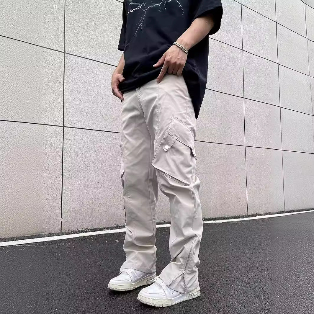 Herren Locker Geschnittene Latzhose mit Weitem Bein und Mehreren Taschen I Ideal für alle Jahreszeiten
