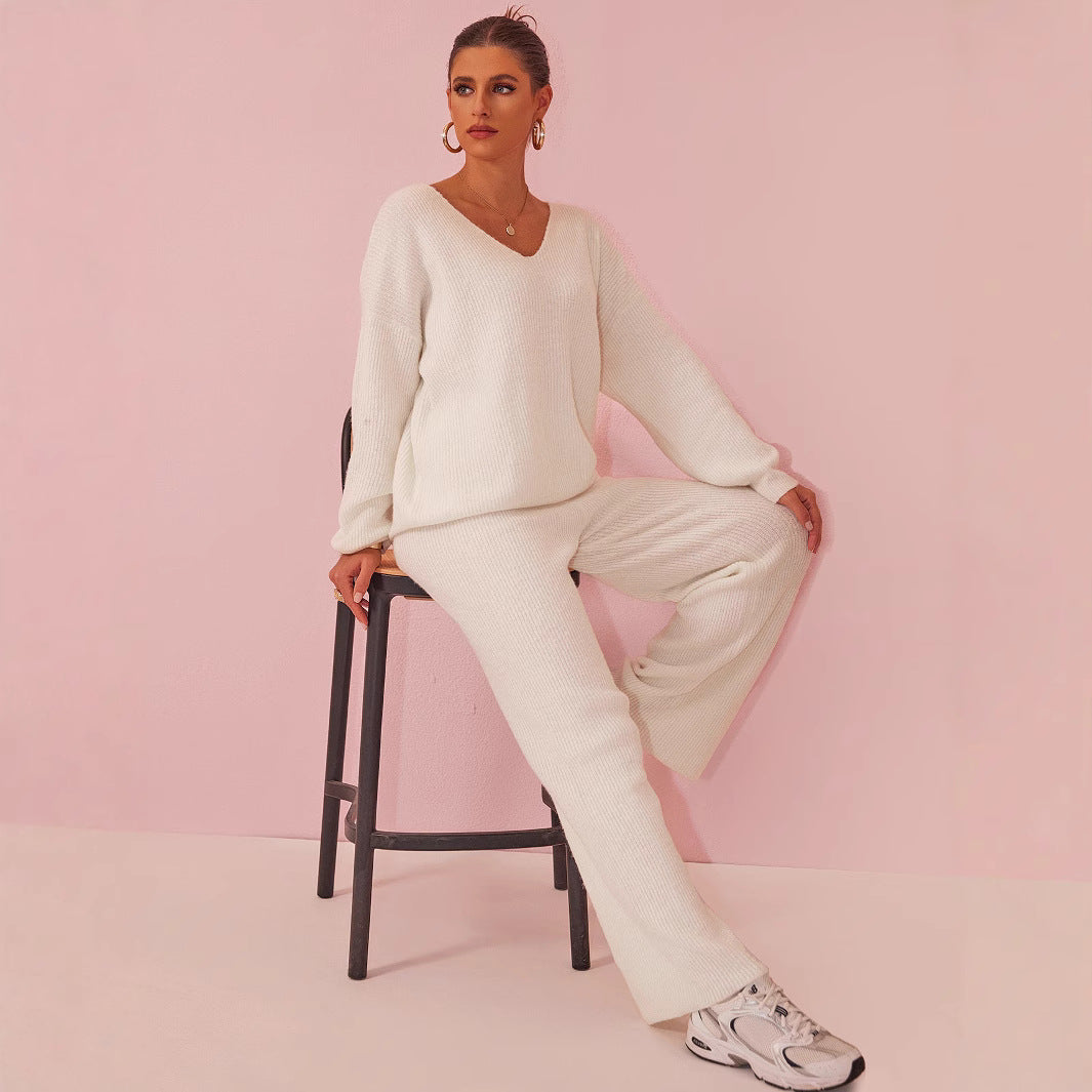 Strick Sunken Stripe Zwei-Teiliges Set mit langen Ärmeln | Ideal für den Herbst