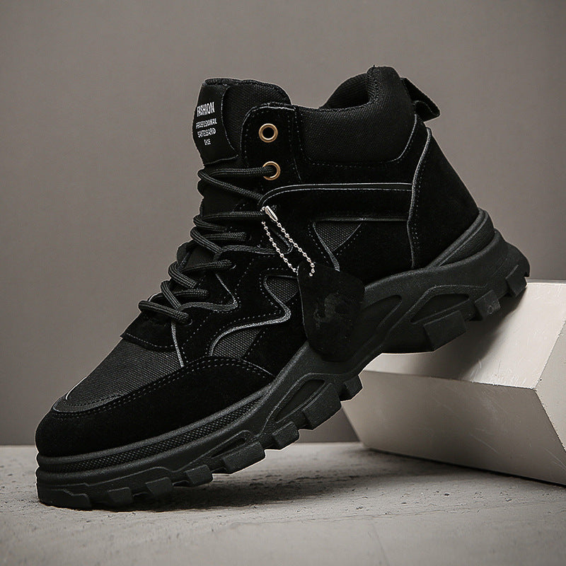 High-Top Schuhe aus PU-Leder mit dicker Gummisohle | Ideal für Herbst und Winter