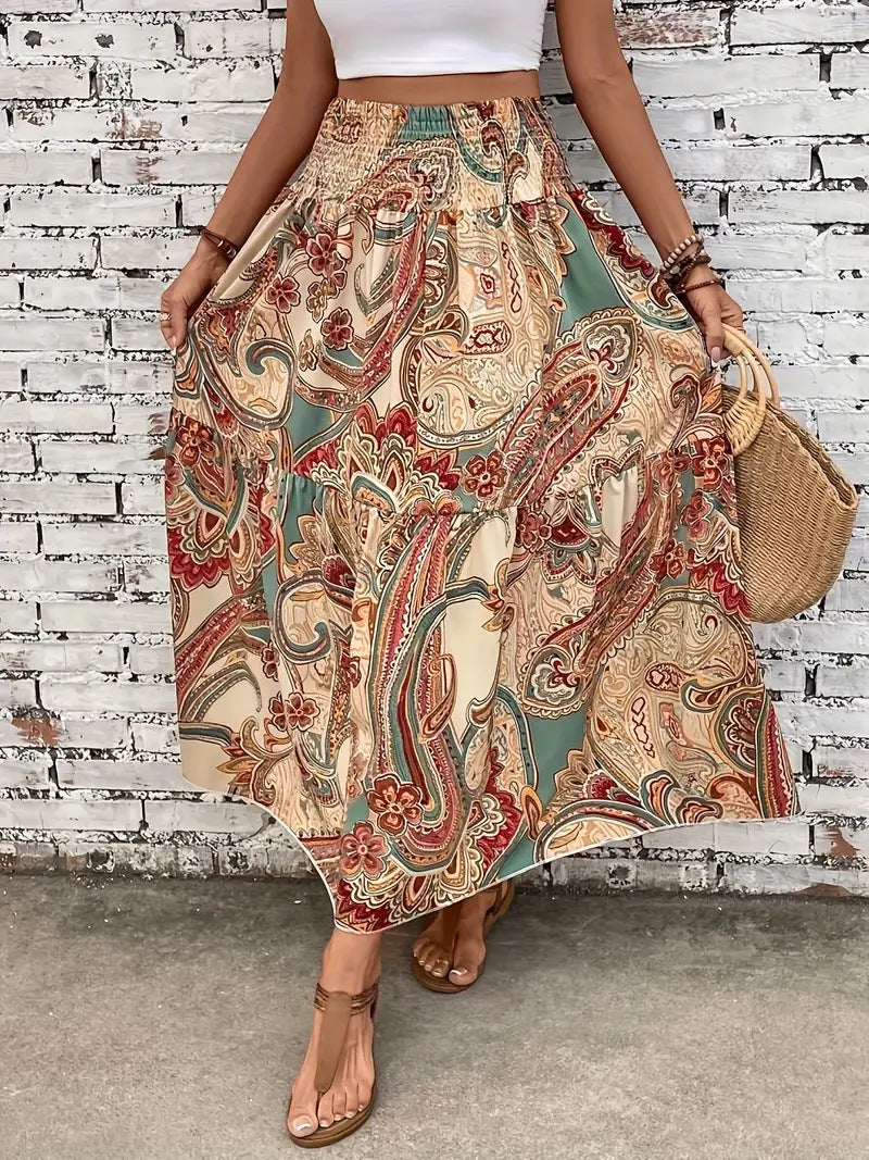 Geblümter Chiffon A-Linien Rock | Ideal für den Sommer