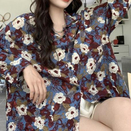 Damen Bedrucktes Langarm-Shirt mit Knopfleiste | Ideal für Alle Jahreszeiten