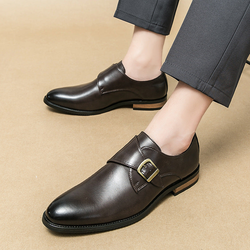 Herren Leder Slip-on Business Schuhe mit Höhensteigernder Sohle Ideal für alle Jahreszeiten