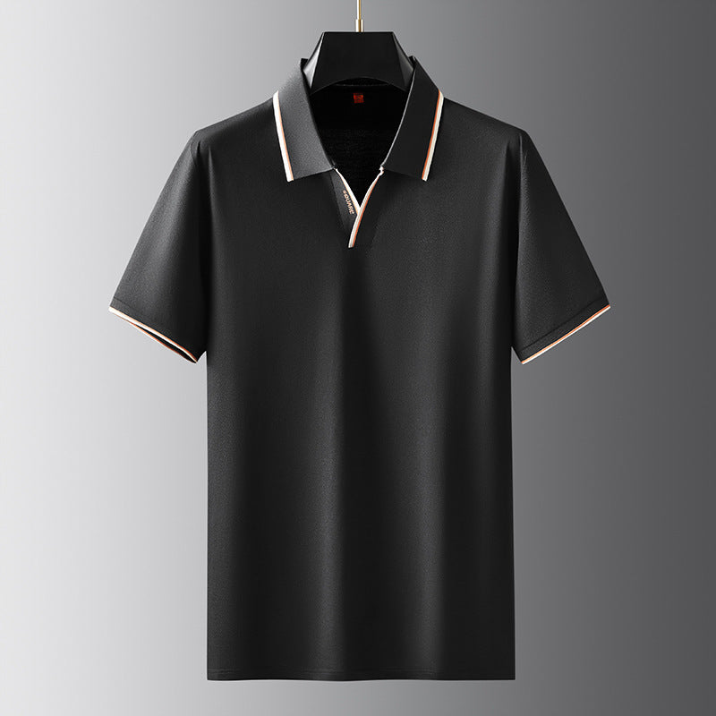 Kontrastfarbenes V-Ausschnitt-Shirt mit Kurzen Ärmeln | Ideal für den Sommer