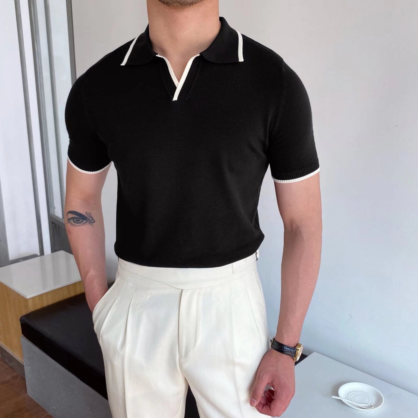 Gestreiftes Slim Fit Polo-Shirt Ideal für den Sommer