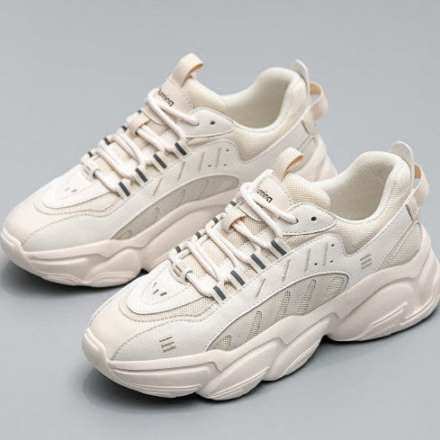 Weiße Sneaker mit dicker Sohle und Wasserdichter Plattform | Ideal für alle Jahreszeiten