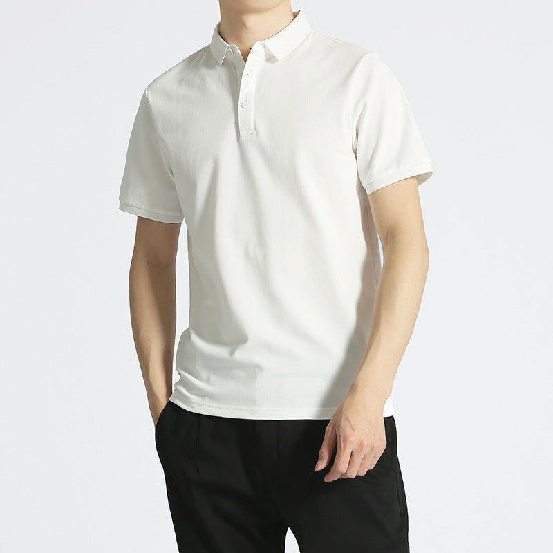 Herren Unifarbenes Kurzarm Lapel T-Shirt Ideal für Sommer