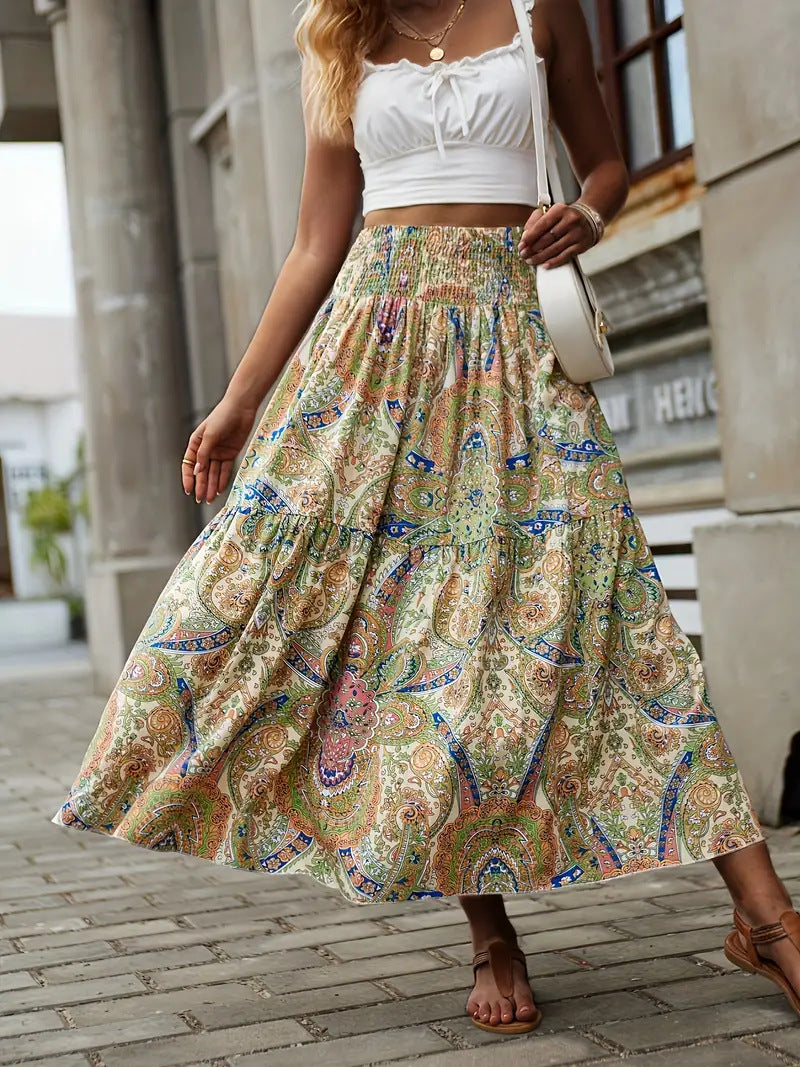 Geblümter Chiffon A-Linien Rock | Ideal für den Sommer