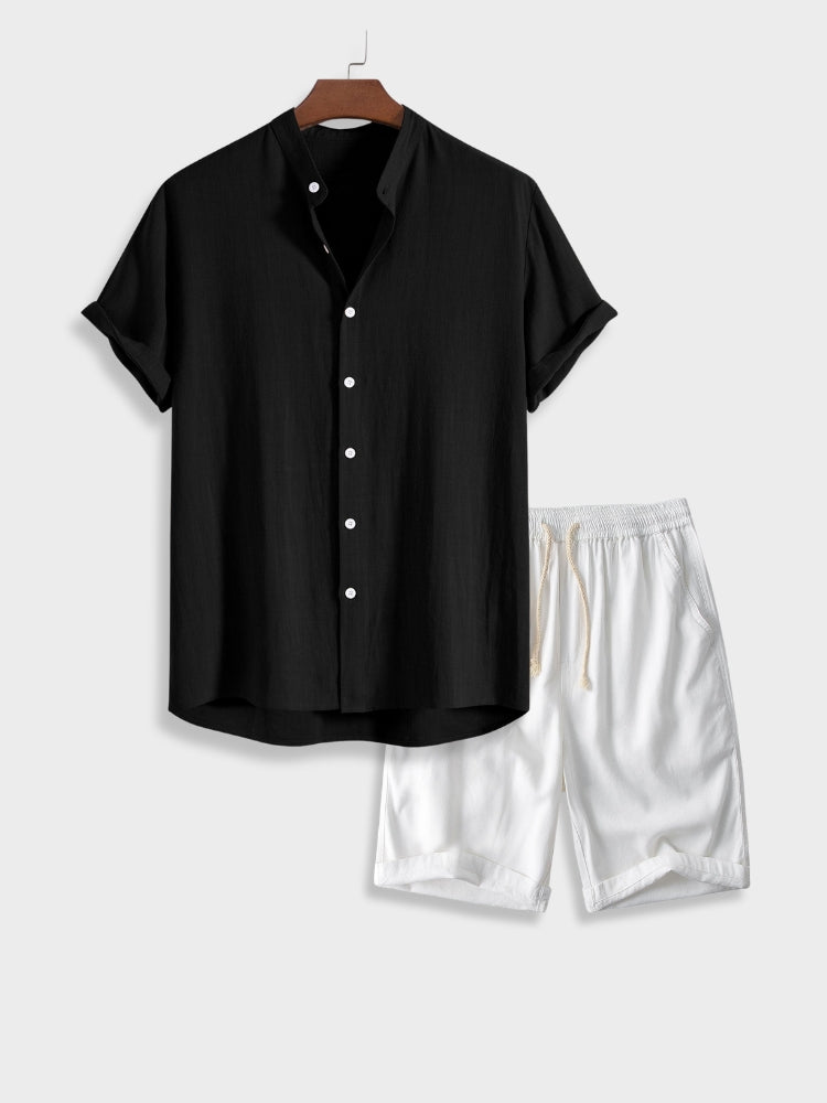 Atmungsaktives Leinen-Set Ideal für Frühling und Sommer