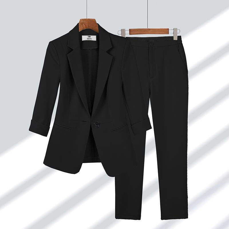 Frauen Longsleeve Blazer und Hose Zwei-Teile-Set | Ideal für Frühling und Herbst