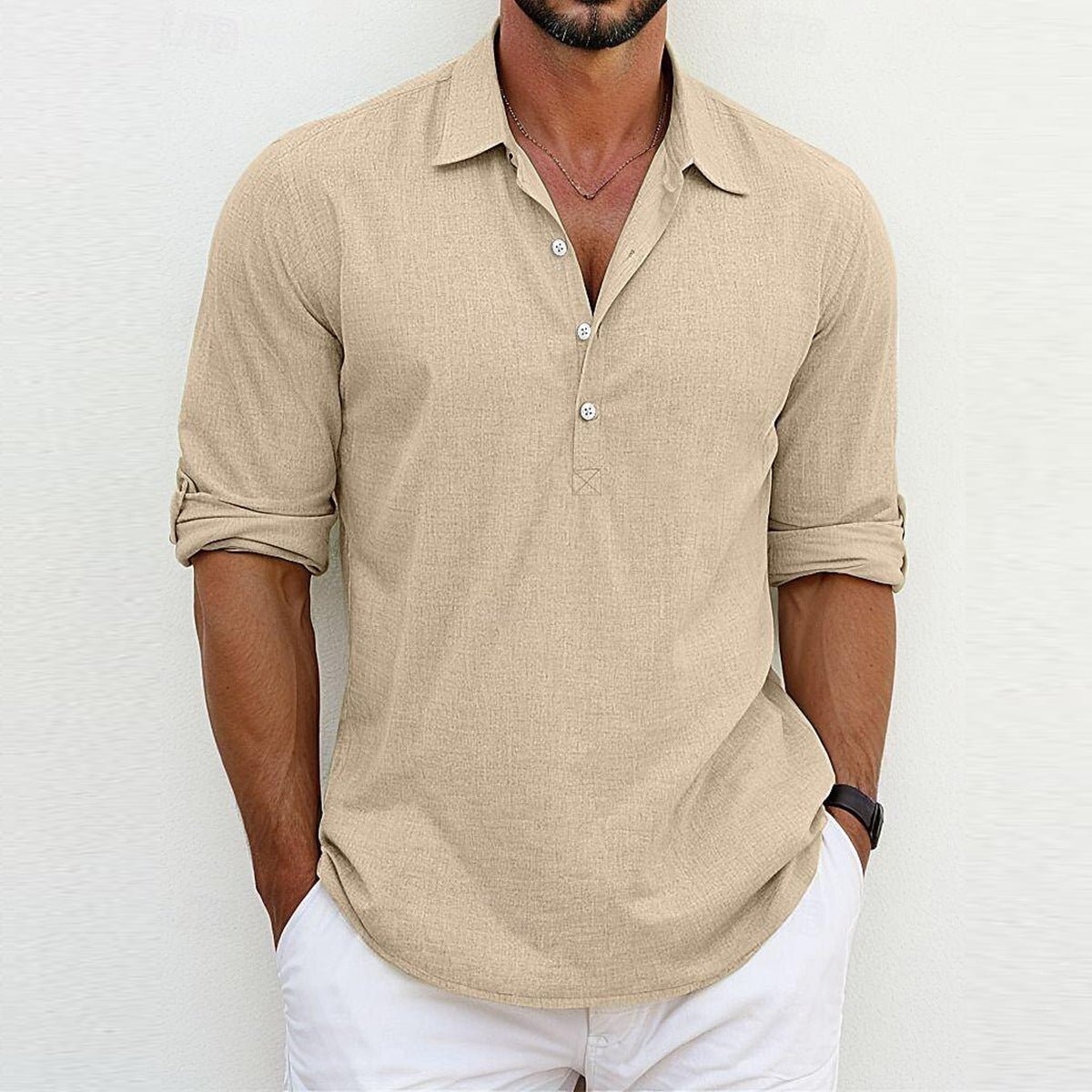 Langarm-Polo-Shirt mit Kragen Ideal für Alle Jahreszeiten