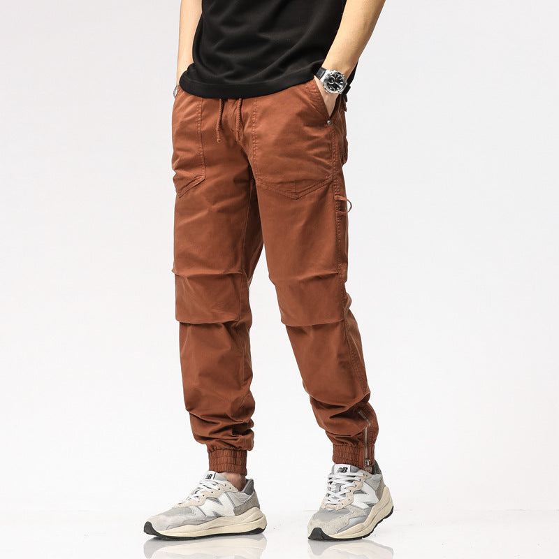 Herren Slim-Fit Arbeitshosen mit Reißverschluss I Ideal für Sommer