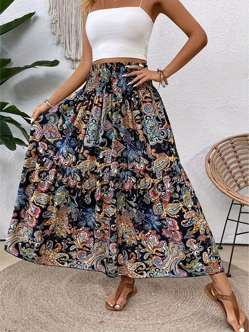 Geblümter Chiffon A-Linien Rock | Ideal für den Sommer
