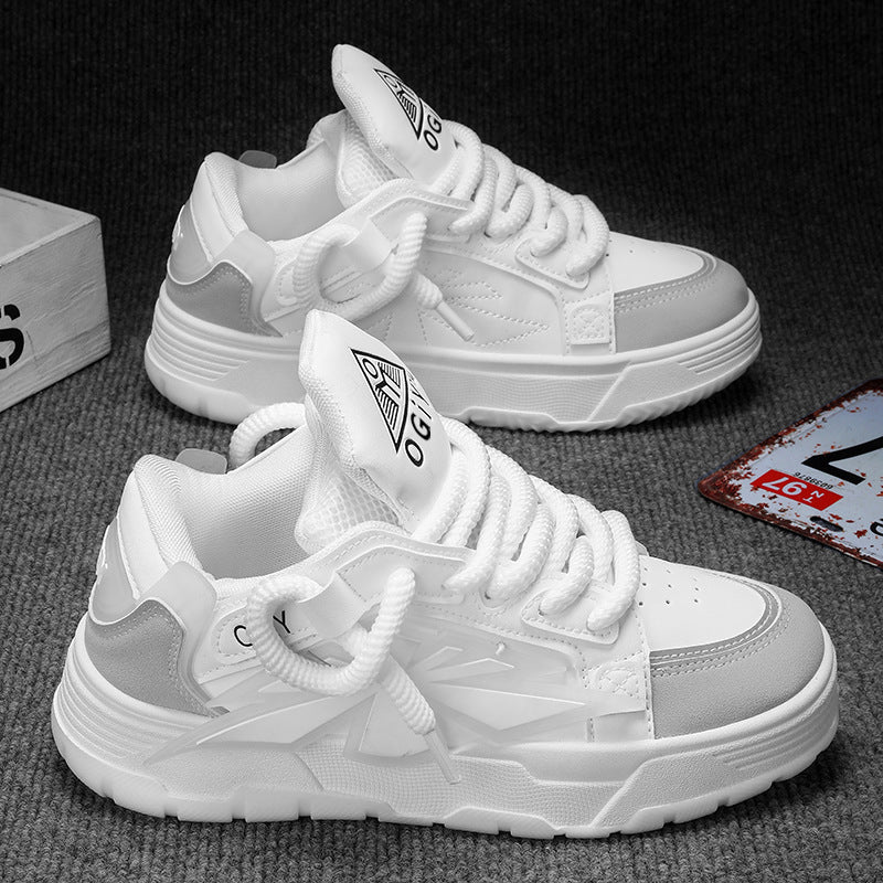 Herrensneaker mit Dicker Sohle und Synthetikleder-Obermaterial | Ideal für Frühling Sommer und Herbst