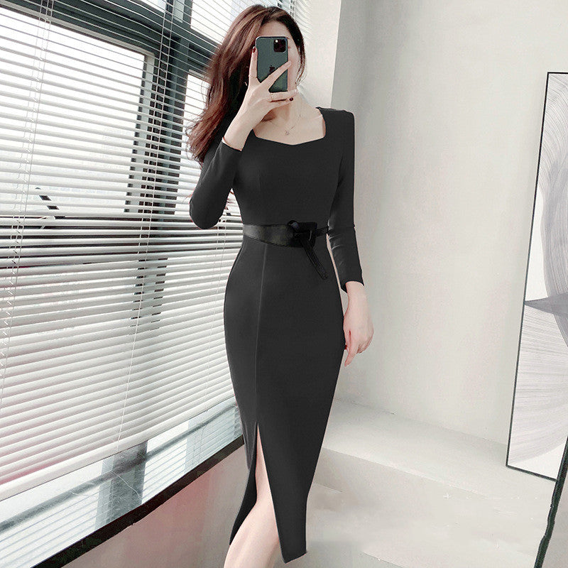 Elegantes Slim-Fit Knie-Längen-Kleid | Ideal für Frühling und Herbst
