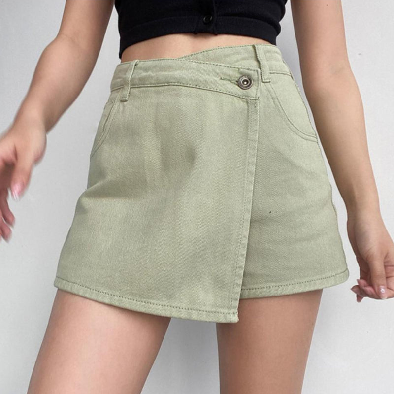 Asymmetrischer Denim Rock mit Weitem Schnitt | Ideal für Frühling und Sommer