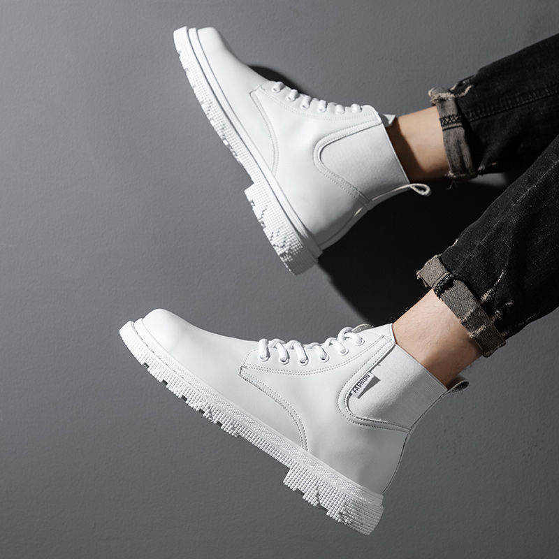 Herren Leder Stiefeletten mit Plüschfutter und Gummisohle Ideal für den Winter
