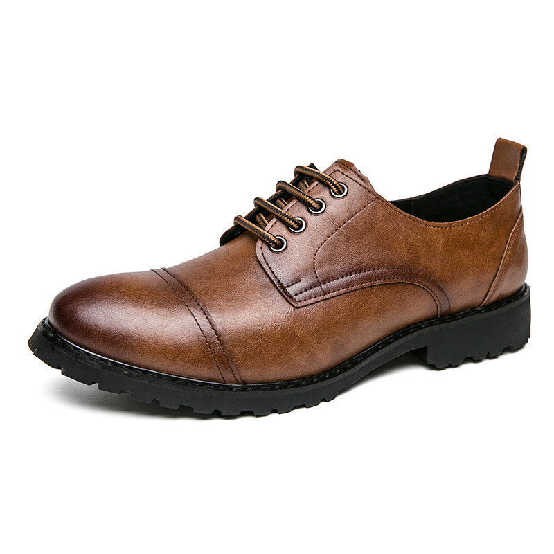 Herren Drei-Teilige Leder Business Schuhe mit Rundspitze | Ideal für Alle Jahreszeiten