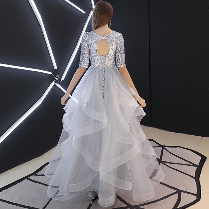 Paillettenbesetztes Langes Abendkleid mit Fließendem Rock | Ideal für Herbst und Winter
