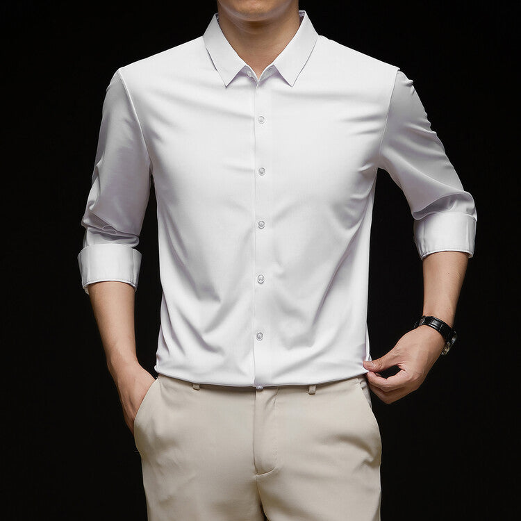 Herren Slim Fit Langarm Hemd mit Knopfleiste – Ideal für den Herbst