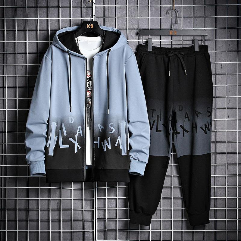 Herren Kapuzen-Gradient-Trainingsanzug Ideal für Frühling und Herbst