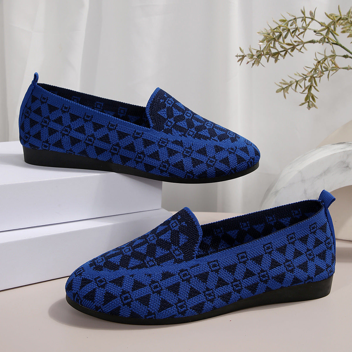 Atmungsaktive Gestrickte Flache Schuhe mit Rundspitze | Ideal für den Sommer