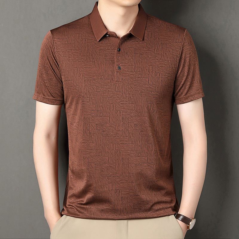 Bedrucktes Ice Silk Kurzarmshirt | Ideal für den Sommer