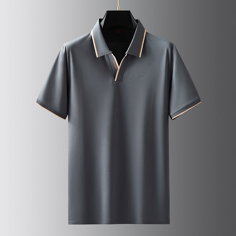 Kontrastfarbenes V-Ausschnitt-Shirt mit Kurzen Ärmeln | Ideal für den Sommer