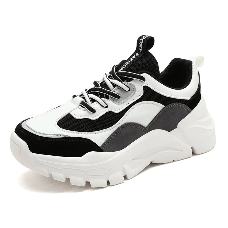 Damen-Laufschuhe mit Hoch Elastischer Dicker Sohle Weicher EVA-Sohle und Schnürung | Ideal für Frühling und Herbst