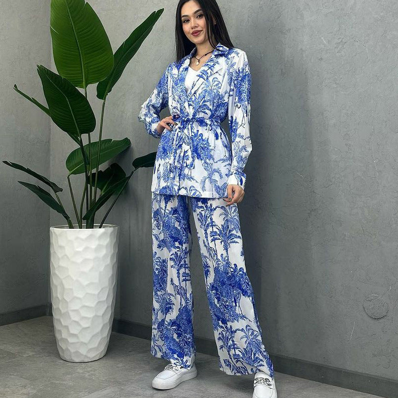 Eleganter Zweiteiliger Anzug mit Digitaldruck | Ideal für Frühling und Herbst