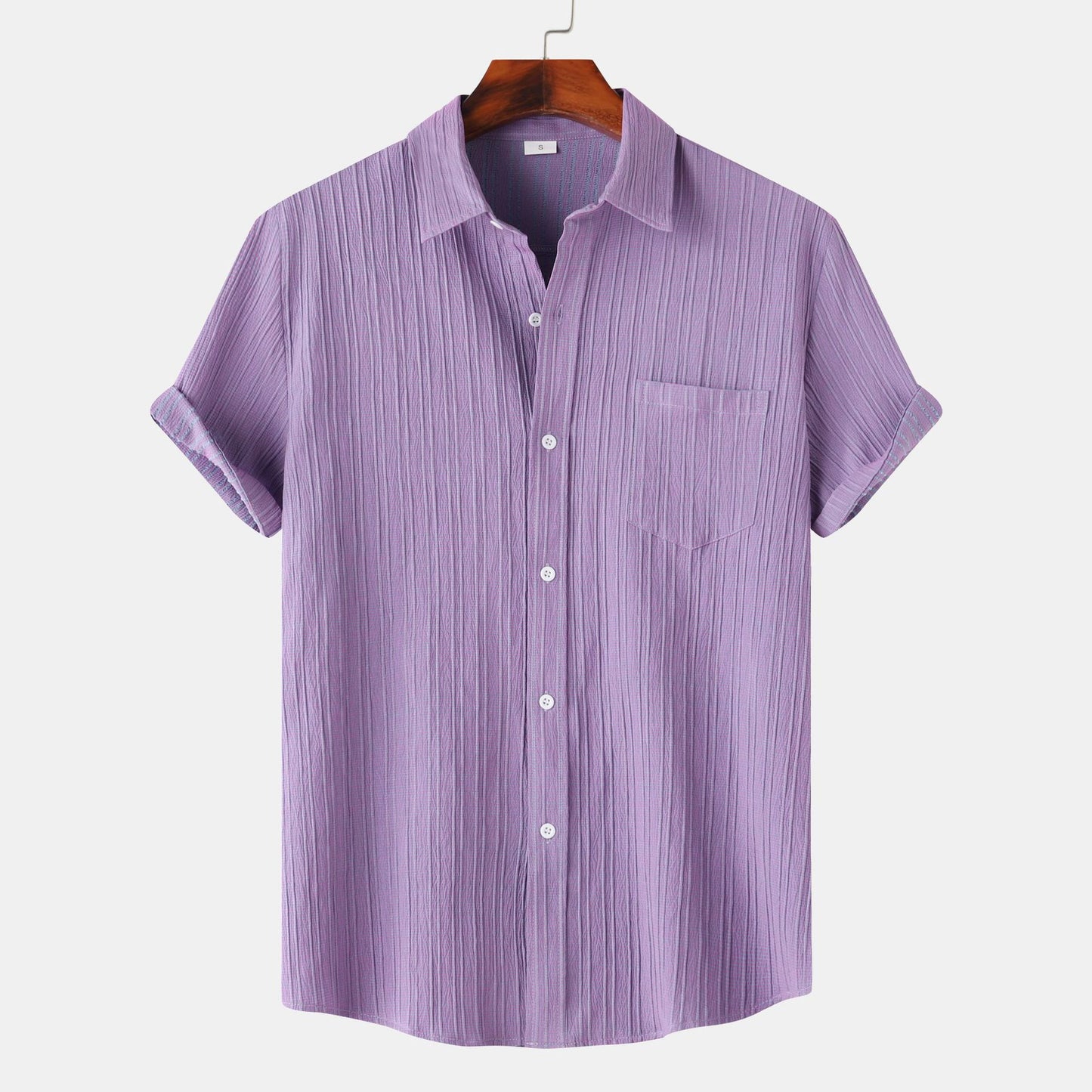 Herren Einfarbiges Polo-Kragen Kurzarm-Shirt Ideal für den Sommer