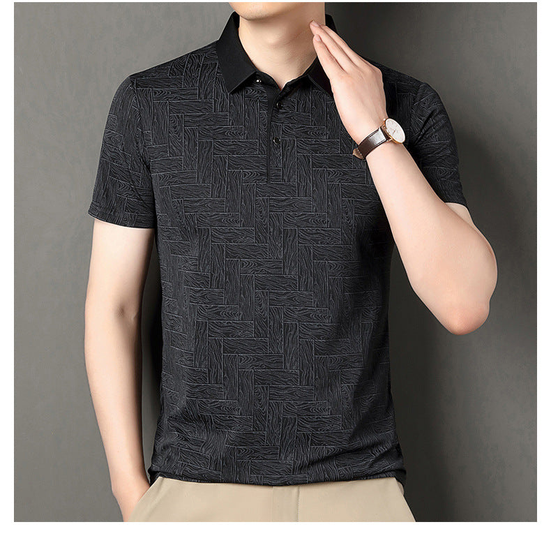 Bedrucktes Ice Silk Kurzarmshirt | Ideal für den Sommer