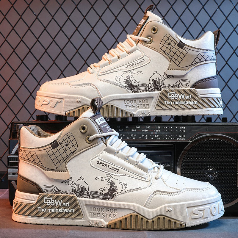 High Top Gummisohlen Schnür-Mesh-Sneaker | Ideal für Frühling