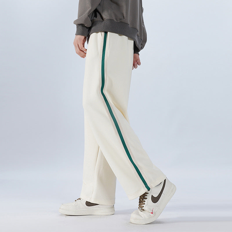 Herren Lockere Weite Gerade-Hose I Ideal für Frühling und Herbst