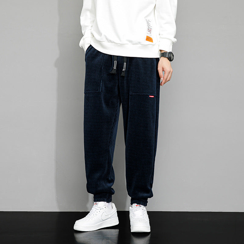 Lockere Weitbeinige Cord-Sweatpants Ideal für Herbst und Winter