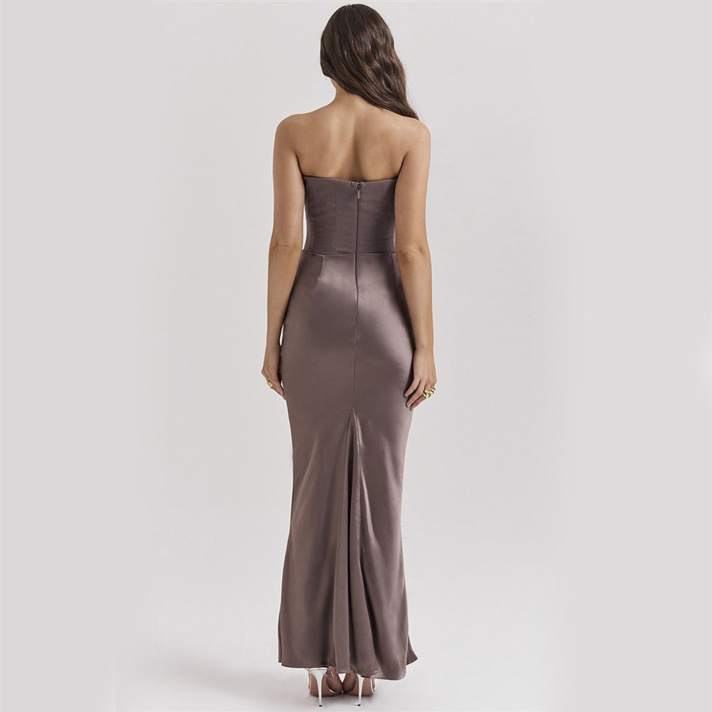 Strapless Rückenfreies Langes Abendkleid Ideal für Frühling und Sommer