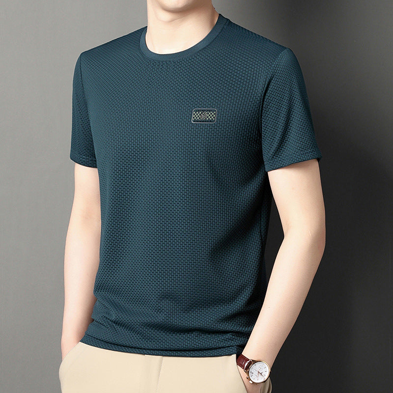 Herren Jacquard Kurzarm Pullover – Ideal für den Sommer