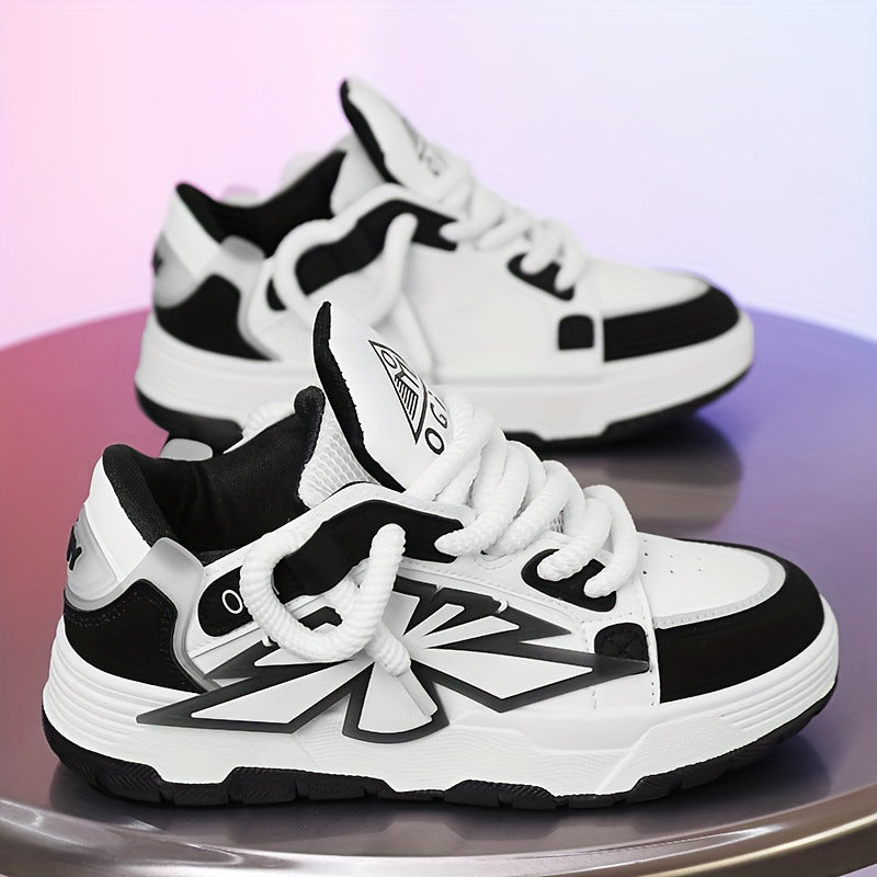 Herrensneaker mit Dicker Sohle und Synthetikleder-Obermaterial | Ideal für Frühling Sommer und Herbst
