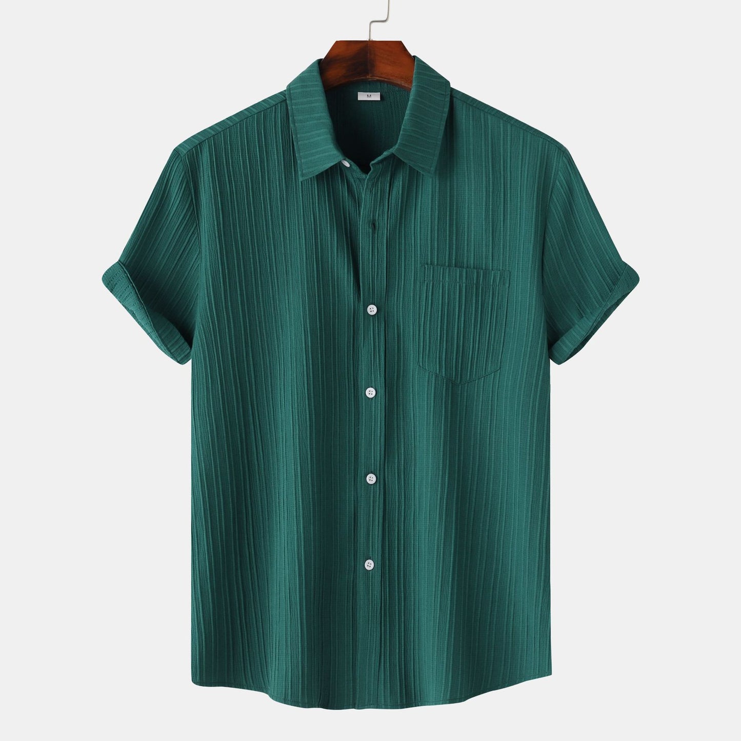 Herren Einfarbiges Polo-Kragen Kurzarm-Shirt Ideal für den Sommer