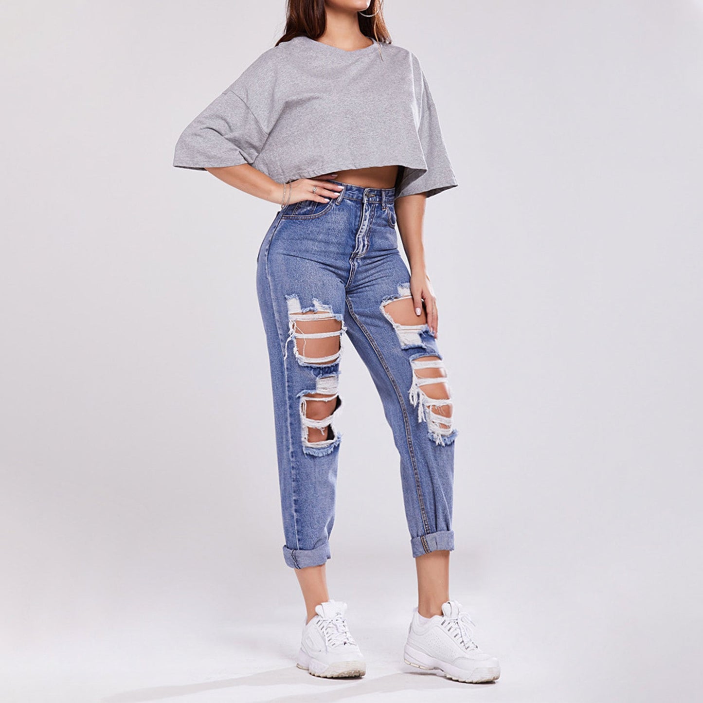 High-Waist Jeans mit Geradem Bein und Push-Up-Effekt | Ideal für Frühling und Herbst