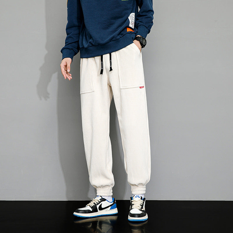 Lockere Weitbeinige Cord-Sweatpants Ideal für Herbst und Winter