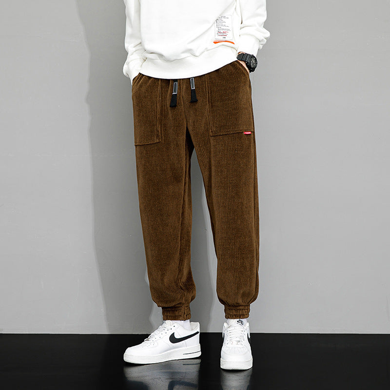 Lockere Weitbeinige Cord-Sweatpants Ideal für Herbst und Winter