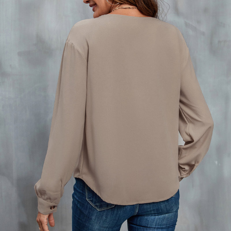 Revers Langarm Pullover Hemd | Ideal für Herbst & Winter