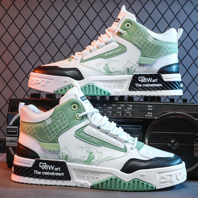 High Top Gummisohlen Schnür-Mesh-Sneaker | Ideal für Frühling