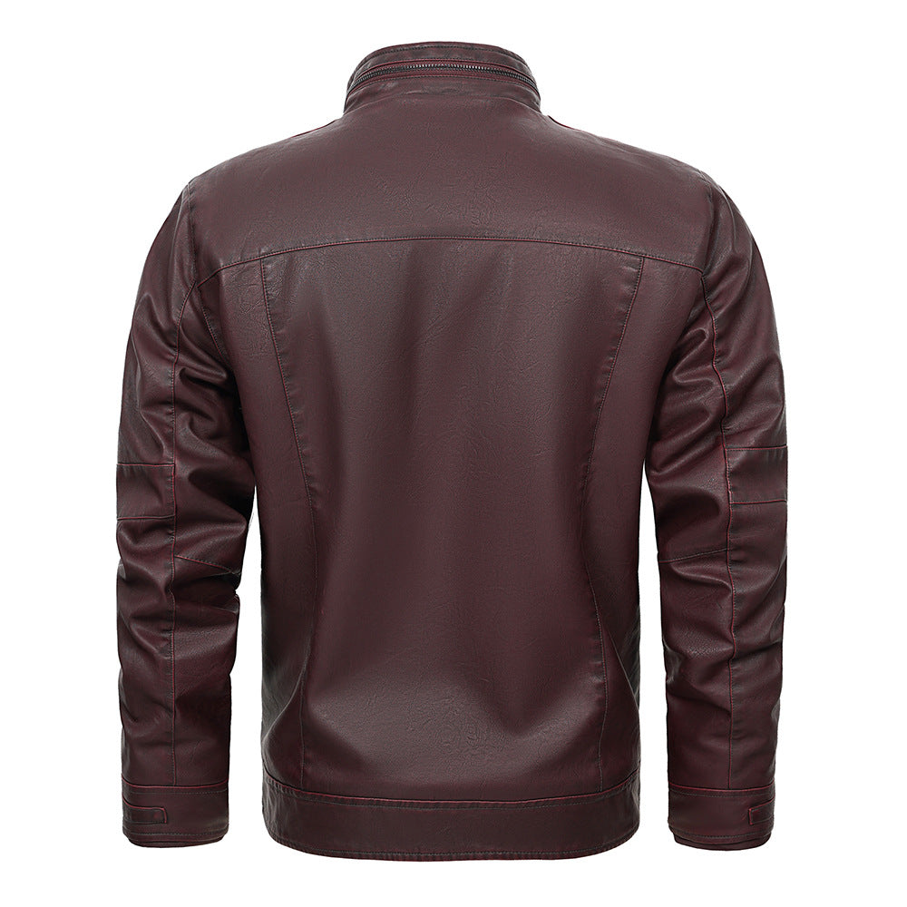Herrenjacke aus PU-Leder mit Pattentaschen | Ideal für Frühling und Herbst