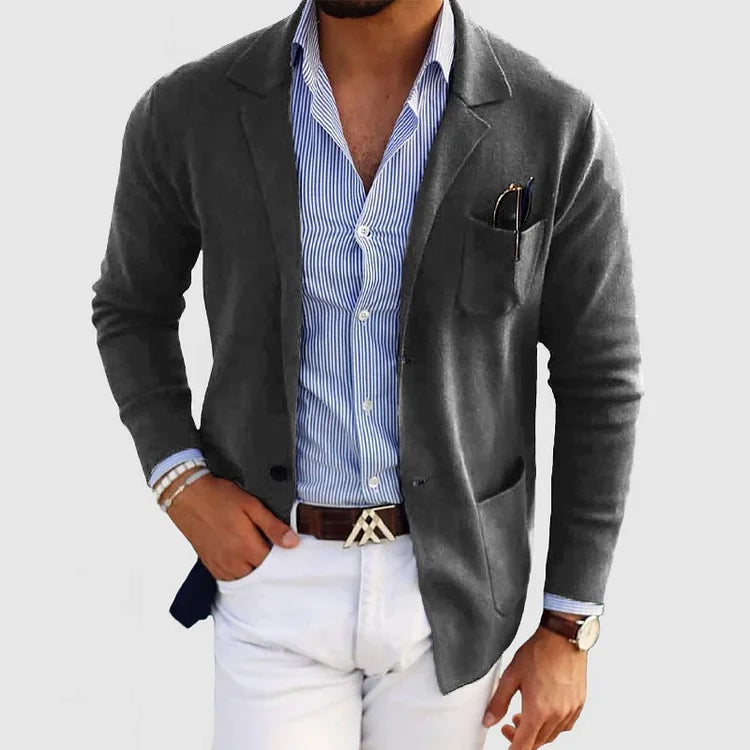 Klassischer Einreihiger Blazer für Männer Ideal für Herbst und Winter