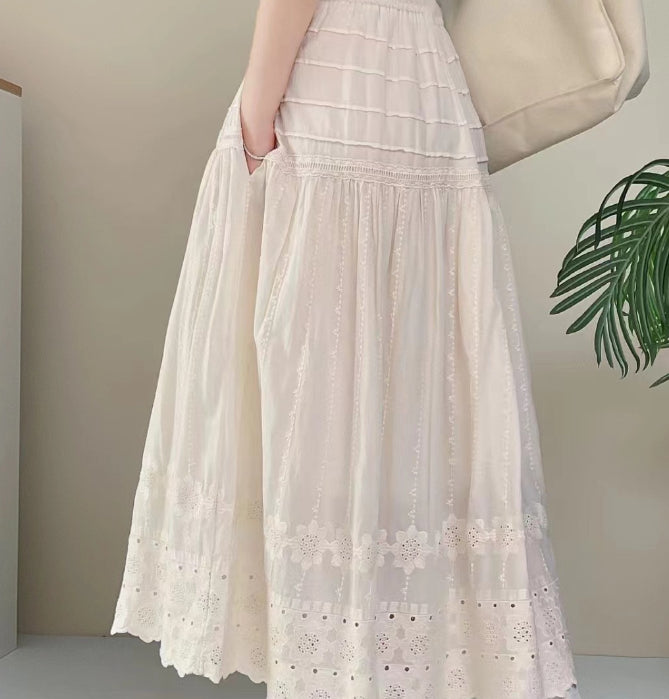 Baumwoll High-Waist A-Line Midirock Ideal für Alle Jahreszeiten