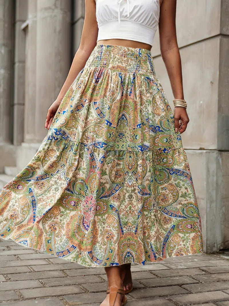 Geblümter Chiffon A-Linien Rock | Ideal für den Sommer